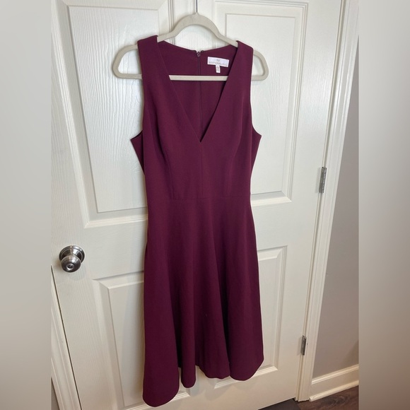 Dress the Population Catalina Dress Burgundy V neck Sleeveless Dress Large - Picture 13 of 13